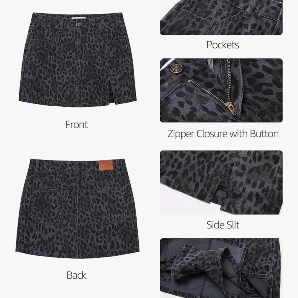 Leopard Print Mini Skirt - Picture 2 of 3